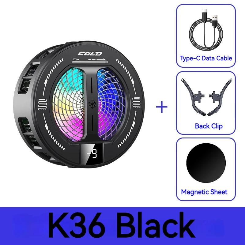 2‑in‑1 Semiconductor Magnetic Gaming Phone Cooler Fast Cooling RGB Digital Display for iPhone Samsung S25 Android iPad Xiaomi