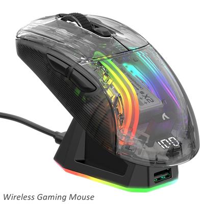 Беспроводная игровая мышь X2 Pro с зарядной док-станцией RGB, трехрежимная, 2,4G/Bluetooth/проводная бесшумная мышь для ноутбука