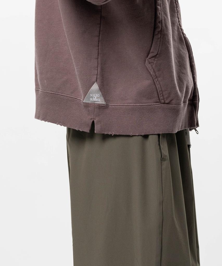 Sound Of Sunrise Sun Faded Like Zip-Up Hoodie Burgundy