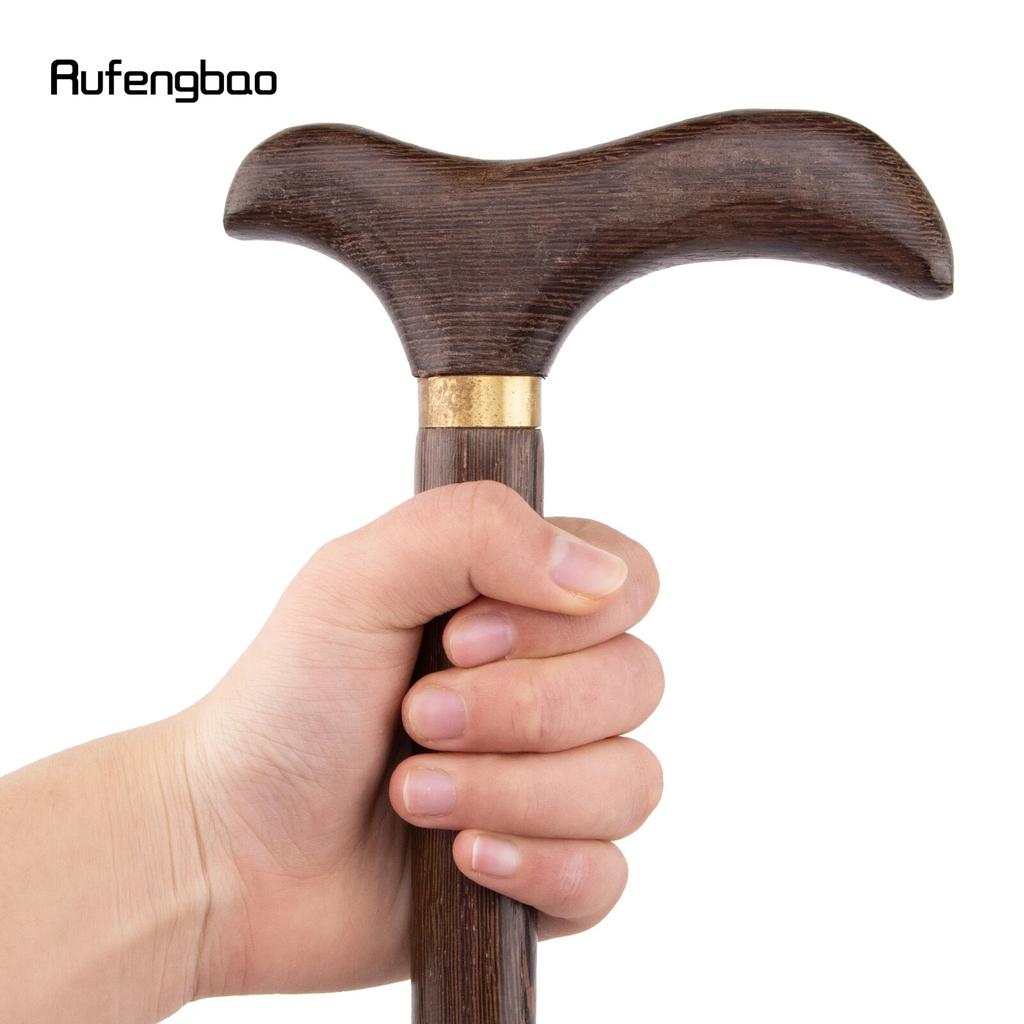 Yellow Wooden Traditional Single Joint Walking Stick Decorative Cospaly Party Wood Walking Cane Halloween Mace Wand Crosier 97cm