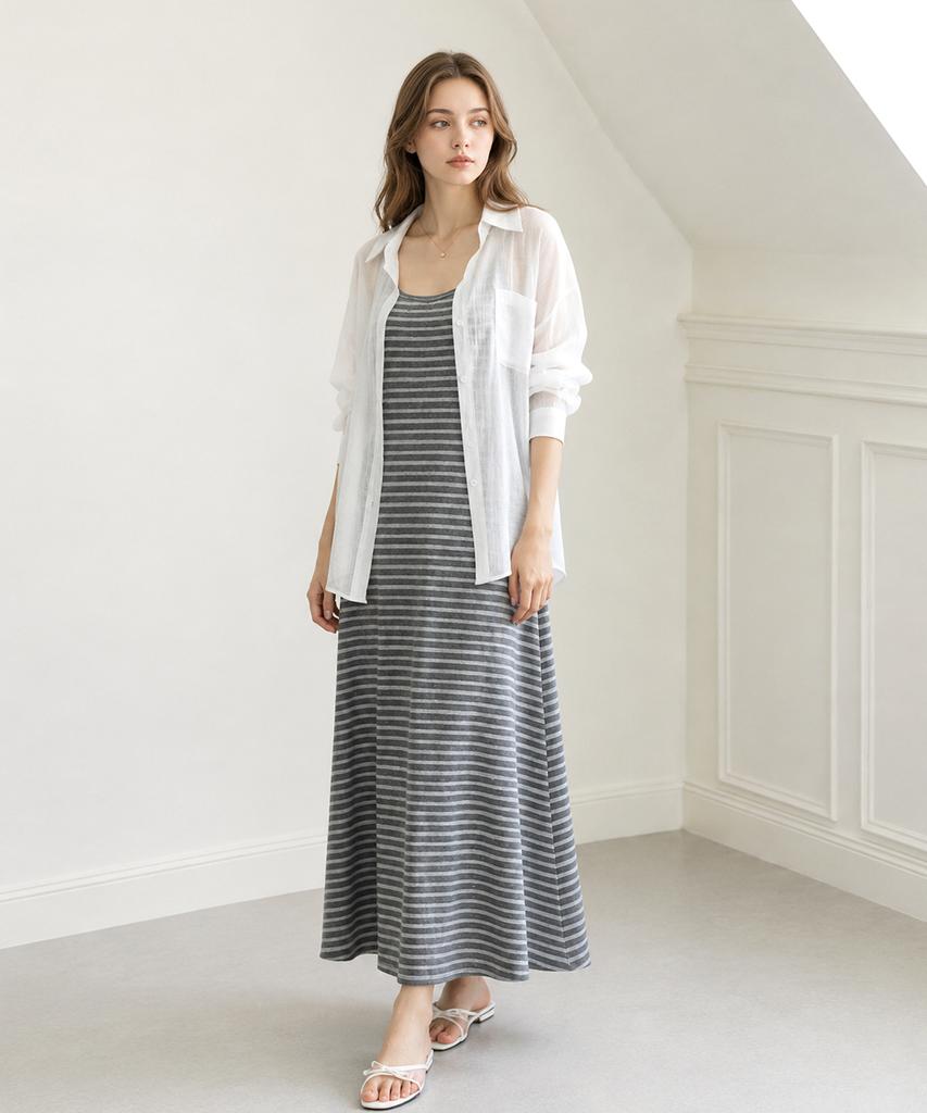 PAIGEFLYNN Tencel Shirt Strap Dress Set_S6Bse023C