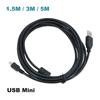 1.5m 3/5M Mini B 5pin USB male To USB male T port Fast data transmission extend cable wire Player Car DVR GPS digital Camera