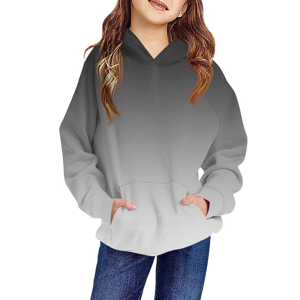 Детская толстовка с капюшоном для мальчиков и девочек с длинными рукавами и карманом