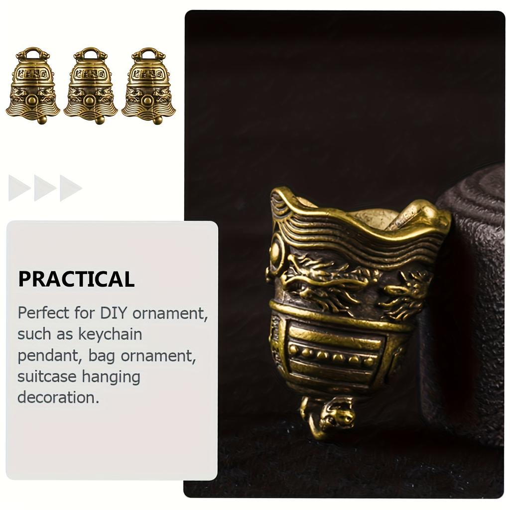 2 шт., украшение в виде колокольчика, подвесной декор, ручной декор, ретро-декор, уникальная форма, подвесной декор в виде колокольчика, ретро специальный подвесной колокольчик, декоративный кулон в виде колокольчика, латунь