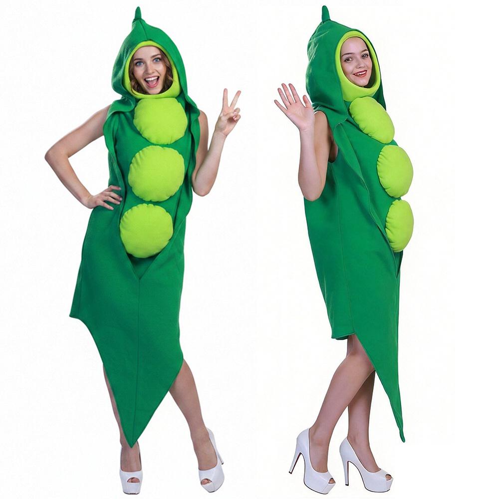 Pea Cosplay Costume Realistic Green Pea Pod 3d Sleeveless Jumpsuit Loose-fitting Fun Party Stage Po Shoot Adult Prank Costume