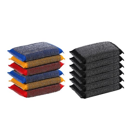 6 шт. проволочная салфетка из нержавеющей стали для мытья посуды, универсальные чистящие салфетки для посуды, прочные кухонные губки