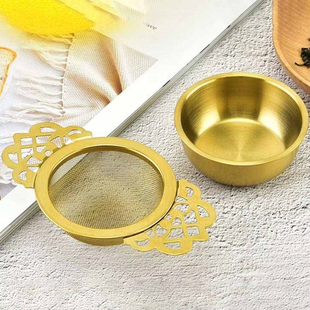 Easy Clean Hanging Tea Strainer Stainless Steel Lace Tea Infuser Double Ear Tea Filter Kitchen