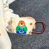 Creative Bear Contrasting Ceramic Cup Mug Coffee Cup Household Drinking Cup Men and Women Cup Breakfast Cup Oatmeal Cup