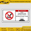 High Temp Hazard Warning Sign: Mechanical Equipment Surface Injury Caution - Bilingual