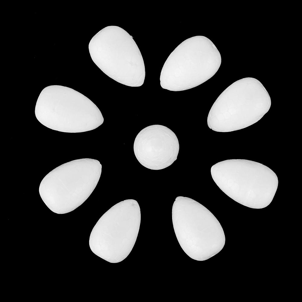 Kids Favors Oval Tools Wedding Decor Foam Flower White Craft Balls Drop Shape DIY Painting