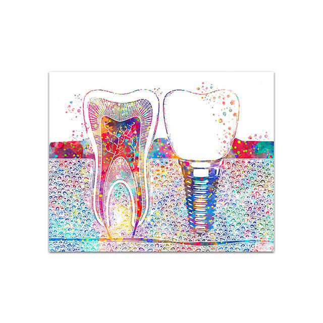 Абстрактная зубная фея, стоматолог-гигиенист, клиника, картина, настенный художественный постер, холст, принт, зубы, настенные панно, декоративные картины