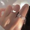 Color Hollowed Heart Shape Open Ring Set Design Cute Fashion Love Jewelry For Women Girl Gifts Adjustable Birthday Party