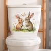 Fun-m115 Милый мультфильм кролик трава туалет с ванной украшение ванной комнаты настенная наклейка