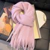Женский шарф под кашемир - Однотонный, Очень толстый, Универсальный шаль на осень/зиму
