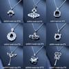 Twelve Constellations Necklace 2025 Pendant with 10x10 Empty Setting and Clavicle Chain