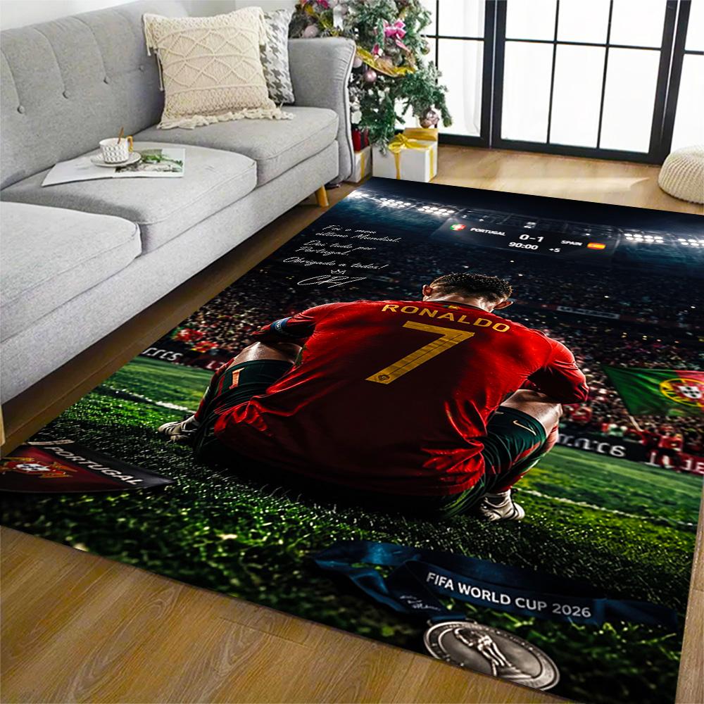Cristiano Ronaldo's Trophy Showcase Floor Mat Design for Dining Room Hallway Playrooms Living Rooms Anti-slip Rug Decorate Offices
