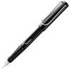 Lamy Safari Черный Глянцевый Черный Цвет Эргономичная Рукоятка и Полированная Сталь Размер F Идеально Подходит для Письма и Каллиграфии Включает Картридж с Чернилами LAMY T10 Синий