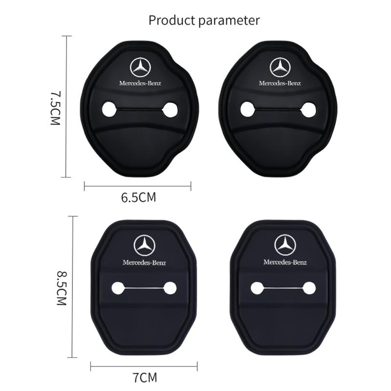 AABHZ1 Silicone Car Door Lock Covers Door Anti-Collision Soft Pads for Mercedes Benz B C E S Class A Class C200L GLC GLK CLA GLA