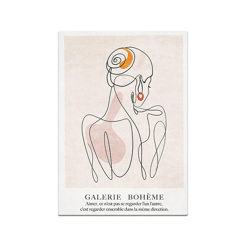 Абстрактные линии Картина на холсте Плакат Скандинавский Матисс Настенная печать Декоративная картина девушки Современная гостиная Домашний декор Без рамы