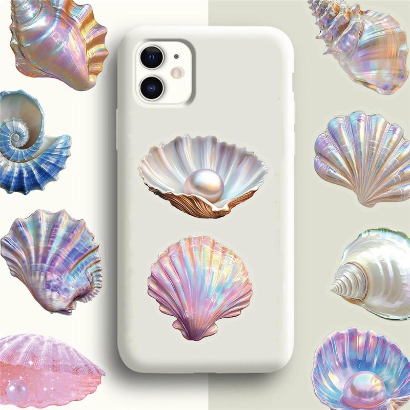 50 шт./набор Ракушка Раковина Морская звезда Жемчуг ПЭТ Наклейки Водонепроницаемые Сделай сам Модные Наклейки-дудлы