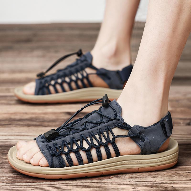 Модная пляжная повседневная мужская обувь Модный и персонализированный дизайн ручной работы Уличная прогулочная летняя обувь Новинка