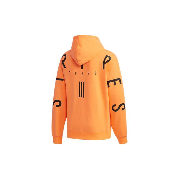 Adidas Sport 2 Street Letter Print Sports Casual Hooded Jacket Men Jacket Orange ED1996