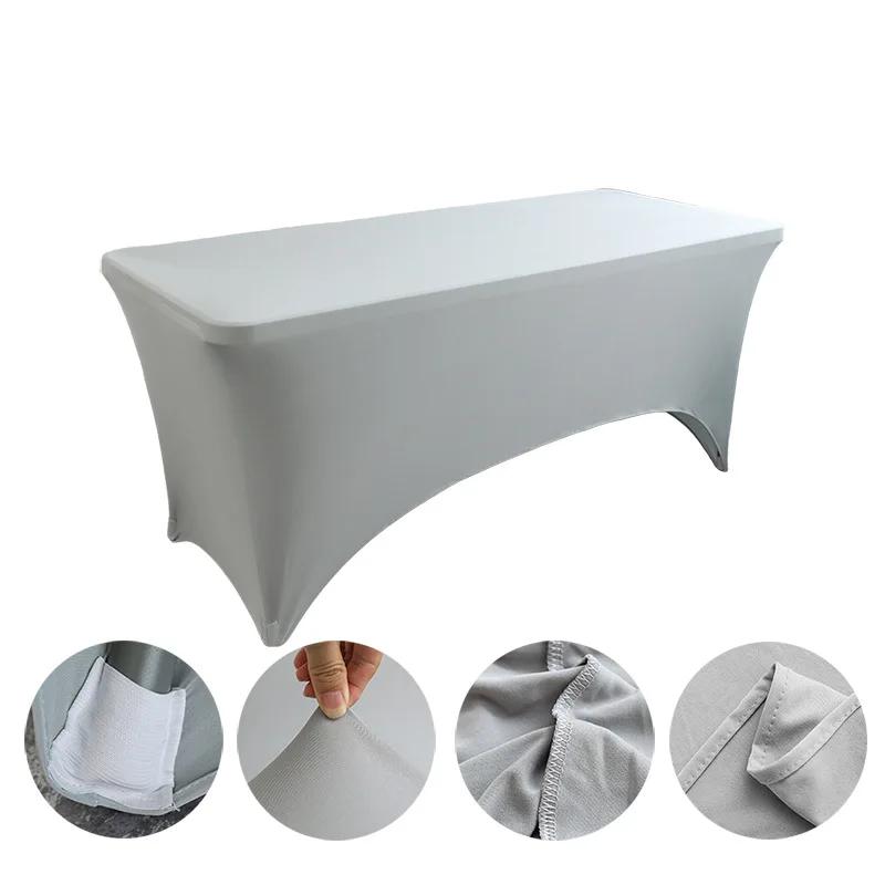 4/5/6/8FT Stretch Spandex Table Cover, Elastic Stretchable Patio Tablecloth Protector for Party Banquet Wedding Christmas Events