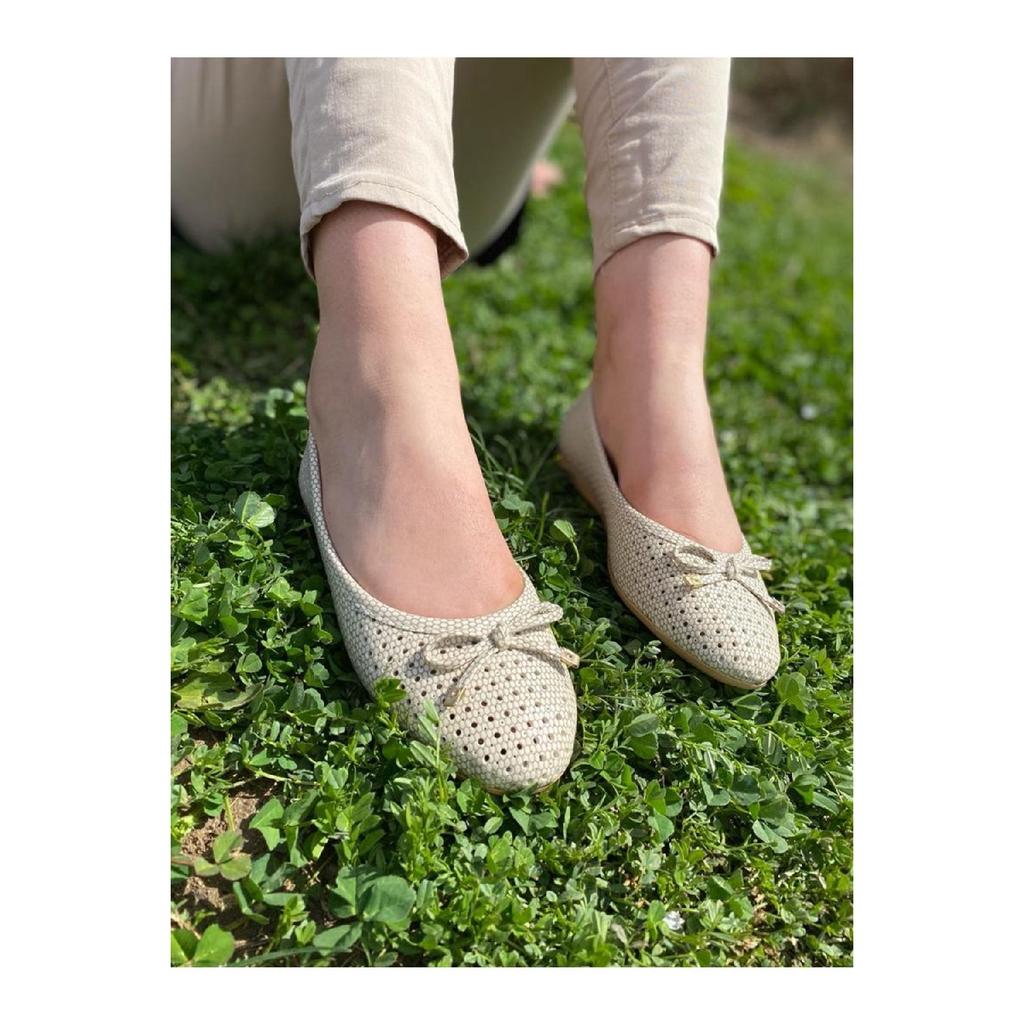 Женские летние удобные балетки с бантом Purple10030