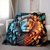 1pc Lion Tiger Print Blanket   Lightweight Flannel Throw Blanket For Sofa, Bed, Living Room, Office, Outdoor Travel, Camping