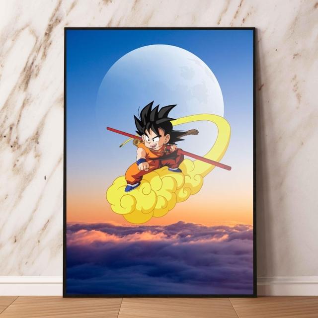 Холст Плакат Dragon Ball Wukong Krilin Декоративный принт Комната Семейная картина Настенное украшение Классика