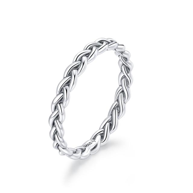  Tone Braided Texture Twisted Fashionable Eternity Band Stackable Rings Fine JewelryFashion Jewelry