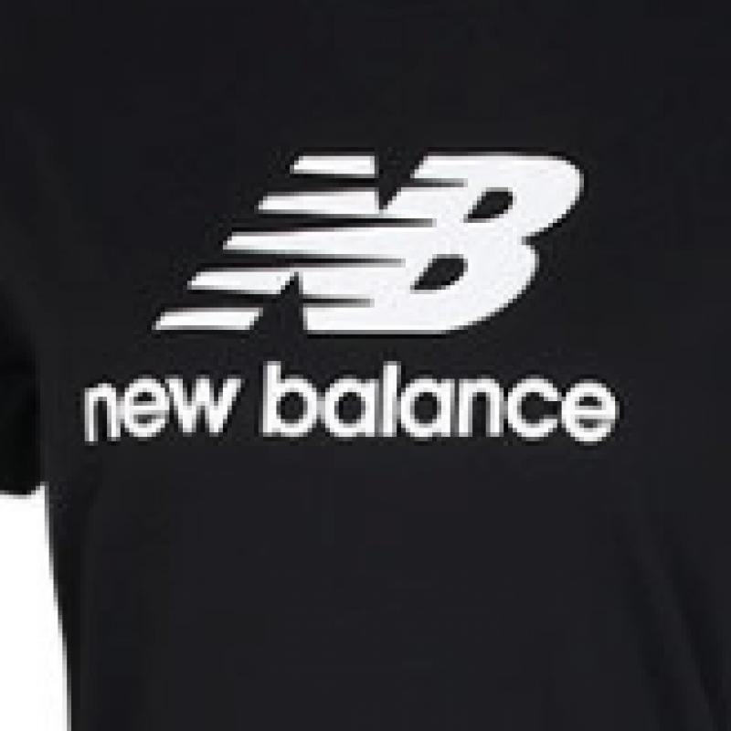 New Balance Женская футболка с коротким рукавом SPORTS ESSENTIALS с логотипом из джерси, черная, WT41502 BK