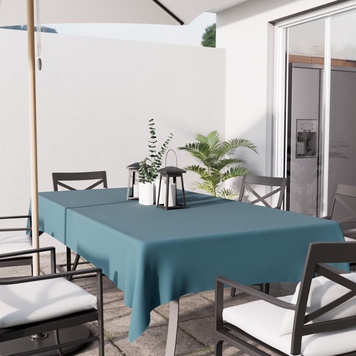 Nappe anti-tâches rectangle 140X240 cm ALIX bleu celadon, par Soleil d'Ocre