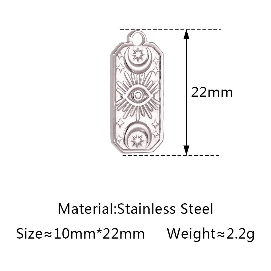 3pcs Stainless Steel Gold Color Plated Rhinestone Evil Blue Eye Charms Necklace Bracelet Earring DIY Jewelry Making Accessories