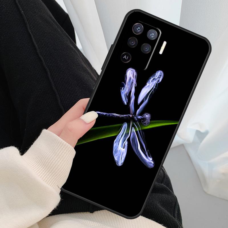 Colorful Dragonfly Case For Oppo A17 A57 A77 A40 A78 A54 A74 A94 A76 A16 A96 A18 A60 A80 A38 A58 A98 A15 A5 Pro