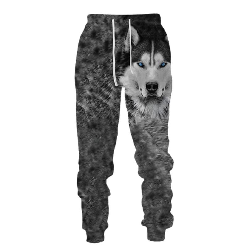 Повседневные брюки с 3D принтом волка, мужская спортивная одежда, длинные брюки, мужские уличные спортивные штаны, мужские брюки в стиле хип-хоп