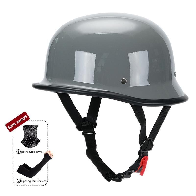 Мотоциклетный шлем для мужчин летом, ретро полушлем Harley для электромобиля, солдатский принц в немецком стиле, круизный автомобиль, на четыре сезона