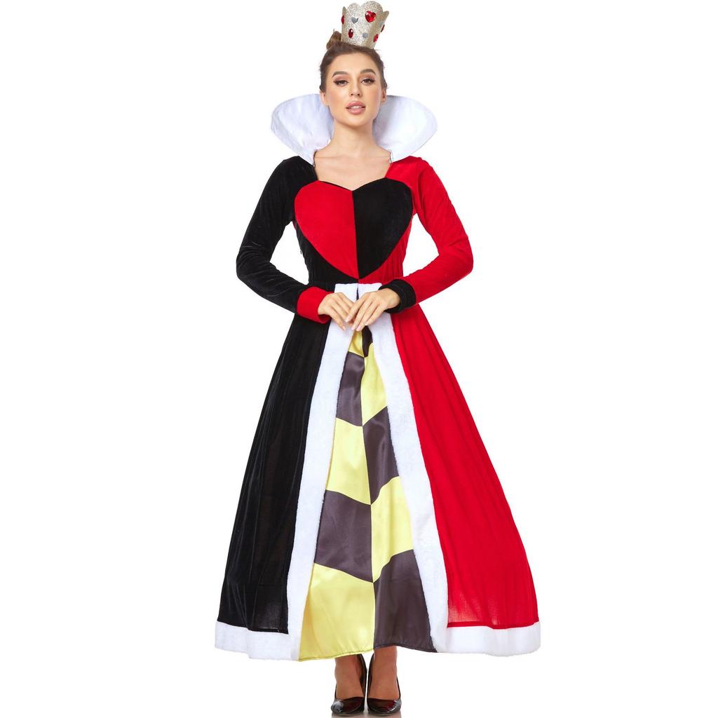 Medieval Court Queen of Hearts Halloween Costume Alice In Wonderland Queen of Hearts Drag