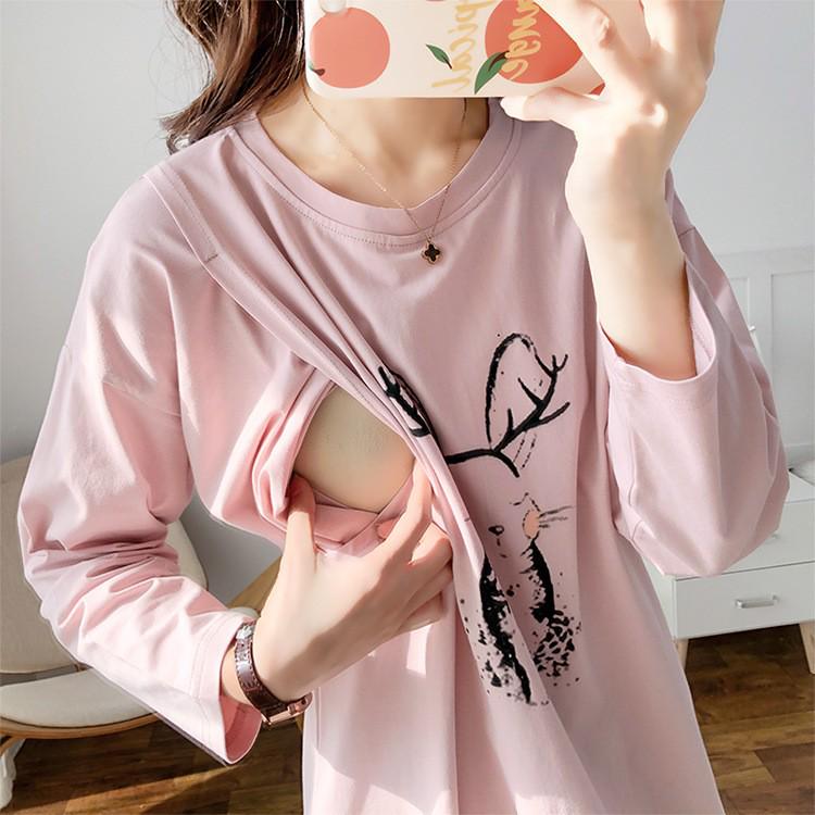 Топ для кормящих с длинным рукавом для беременных - Стильная весенне-осенняя одежда для мам в послеродовой период и кормящих грудью