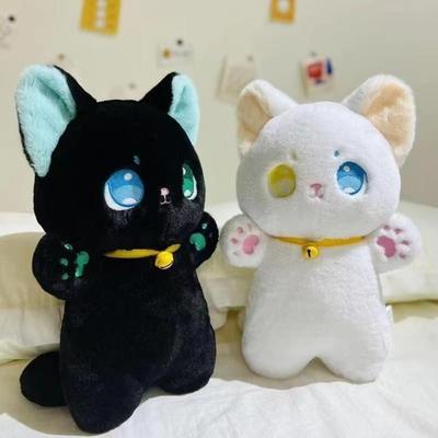 Сказочный кот, черно-белый кот, плюшевая игрушка, мягкие игрушки Kawaii, детские игрушки