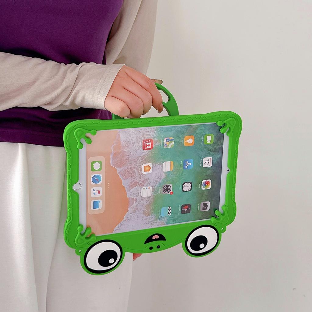 Мультяшный Чехол для Планшета с Большими Глазами Лягушка для iPad 7 8 9 10-го 11-го 12-го Поколения 10.2 10.9 Air Pro 11 A16 Mini 4 5 6 Чехол-подставка