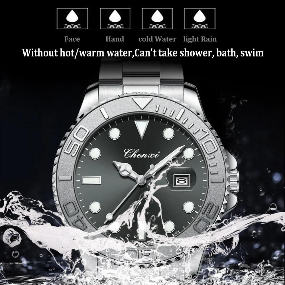 Модные Роскошные Мужские Кварцевые Часы из Нержавеющей Стали с Датой Мужские Часы Водонепроницаемые Светящиеся Деловые Повседневные Мужские Часы Reloj