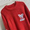 Men's and Women's Long-Sleeve Knitted Sweater with Donkey Family and Four-Leaf Clover Jacquard Design