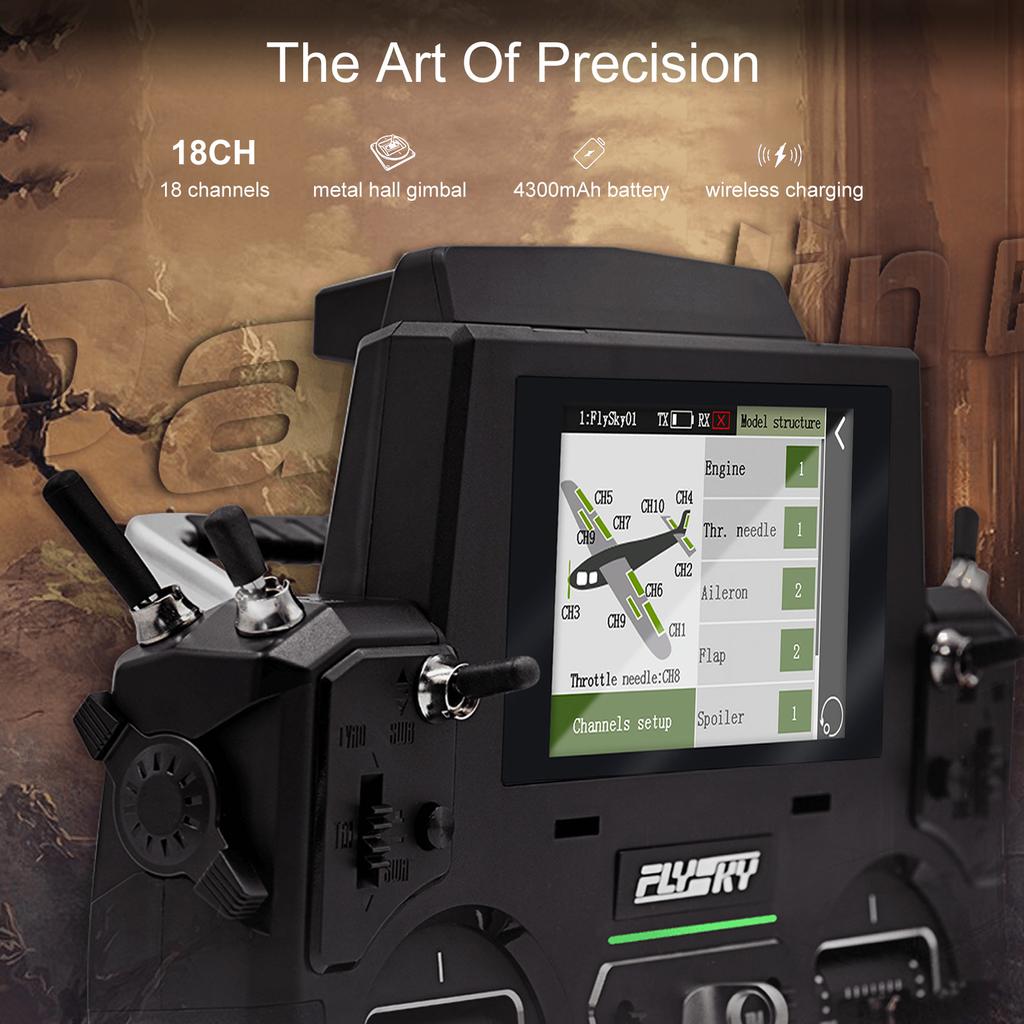 Flysky Paladin PL18 2.4G 18CH Radio Transmitter with FS FTr10 FTr16S Receiver HVGA 3.5 Inch TFT Touching Screen for RC