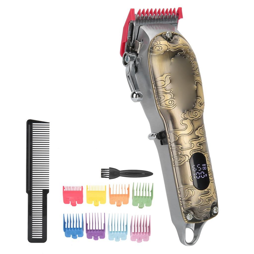 Electric Hair Clipper Set LCD Digital Men Beard Trimmer Barber Cutter for Oil Head 110‑240VEU Plug
