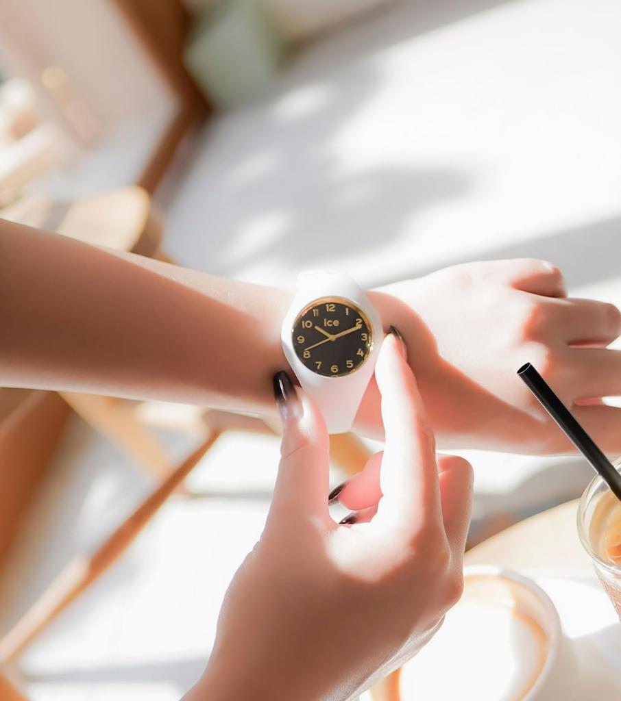 Авторизованный дистрибьютор Ice Watch Часы 022586 ICE glam Белый Черный Маленький 37 мм 3 стрелки [Ice-watch] Женские ЧЕРНО-БЕЛЫЕ