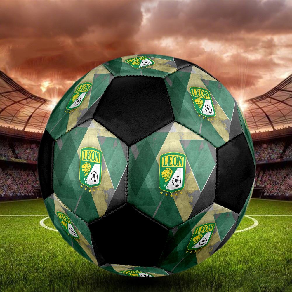 Club León Soccer Ball Colorful All Ages Machine Stitched PVC Competition Ready Durable High-Bounce.SIZE5
