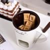 Creative Chocolate Mugs with Forks, Candle Mugs, Coffee Cup, Heatable Ceramic Cups, Cheese Melting Utensils,