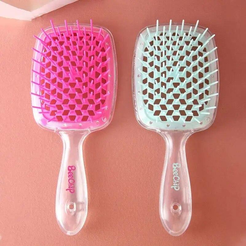 Парикмахерская расческа для разглаживания волос, изогнутая щетка для волос с вырезом, используемая для укладки, расчесывания и массажа расчески для волос на коже головы