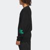 adidas Оригинальный жаккардовый свитер с узором трилистника и логотипом, свитер унисекс, черный IC1879